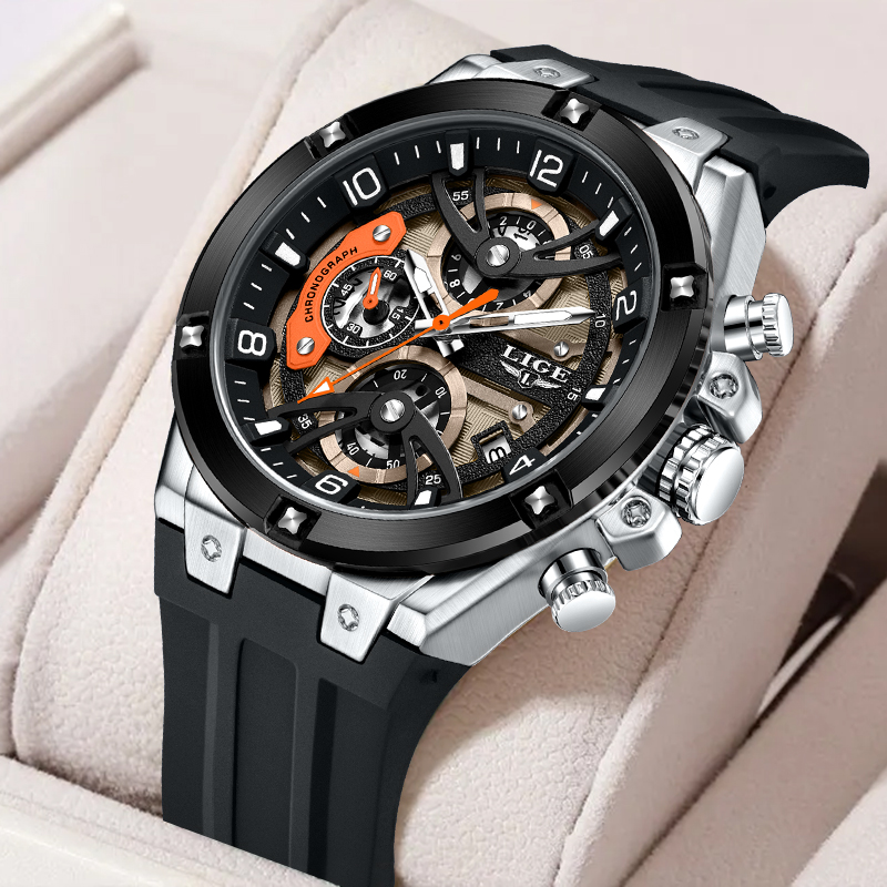 Fashion Mens Watches - LIGE простые модные кварцевые мужские часы,