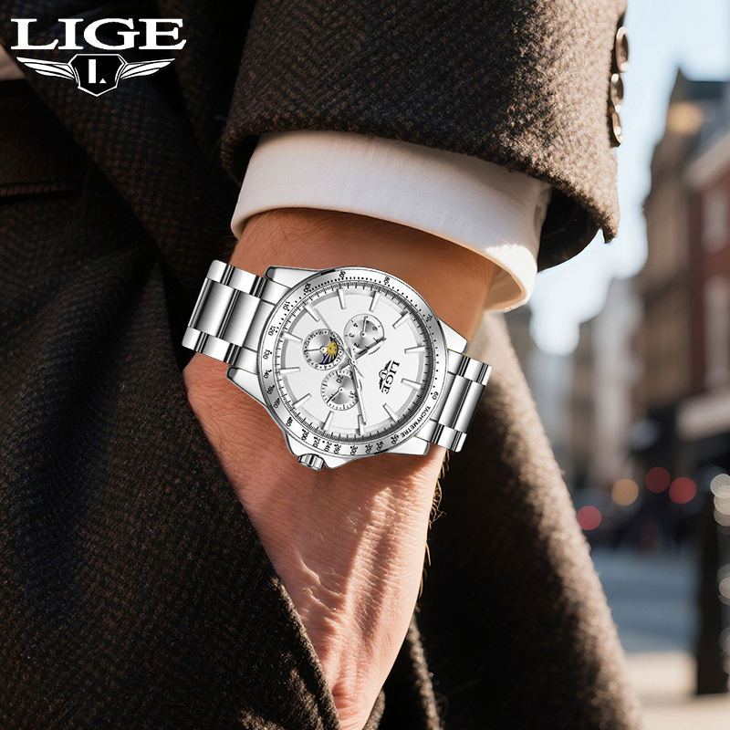 Fashion Mens Watches - LIGE лучший бренд, роскошные кварцевые мужские