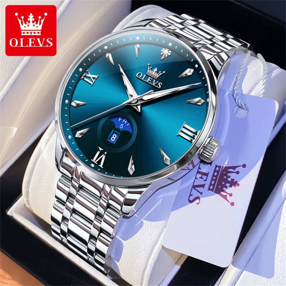 Fashion Mens Watches - OLEVS Moon Phase мужские часы с