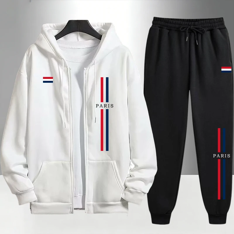 Mens Fashion Urban - Мужской комплект в парижском стиле: толстовка