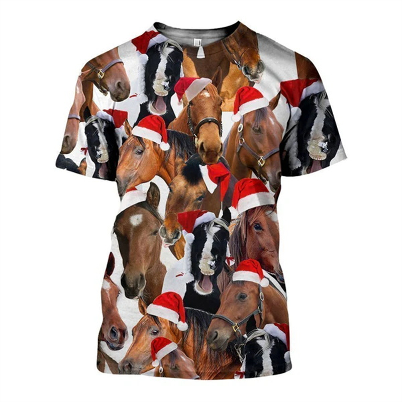 Mens Xmas Fashion - Новые забавные футболки с 3D рождественскими