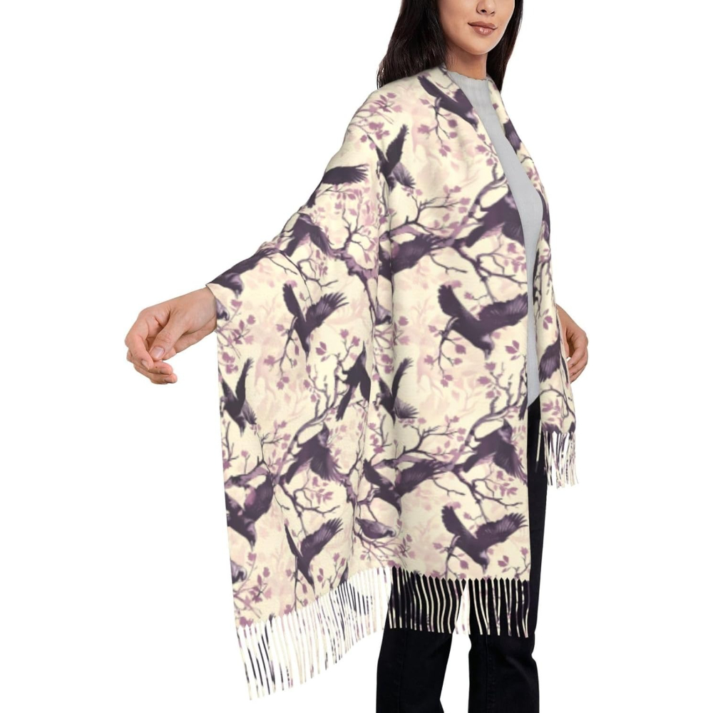 Yellow Men'S Fashion - Шарф Cheery Blossom and Raven на