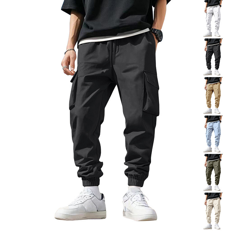 Mens Fashion Cargo Pants - Мужские брюки-джоггеры с множеством карманов, эластичным
