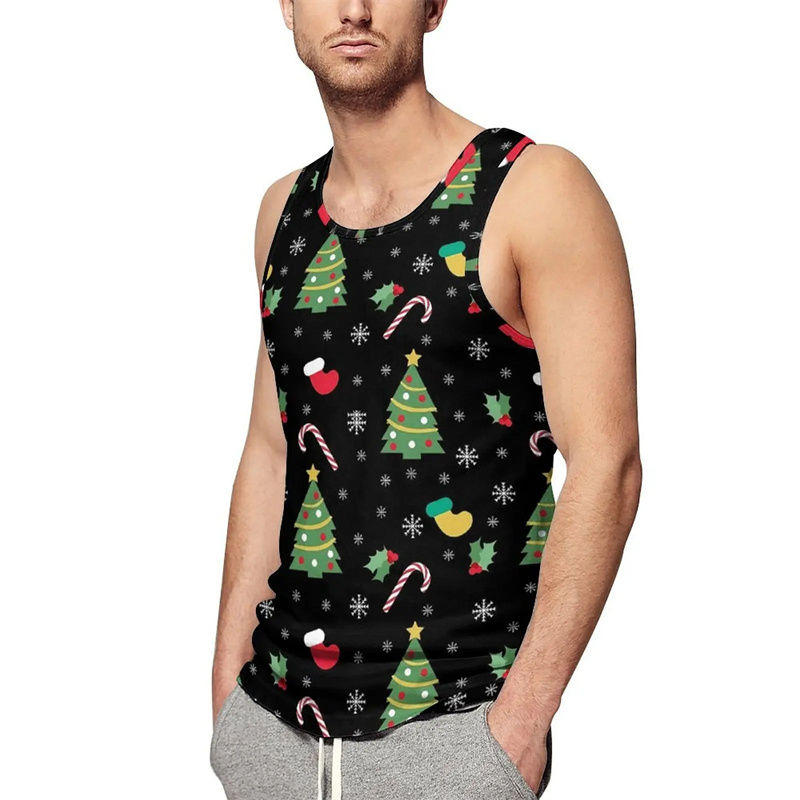 Mens Xmas Fashion - Майка мужская летняя с 3D-принтом «Merry