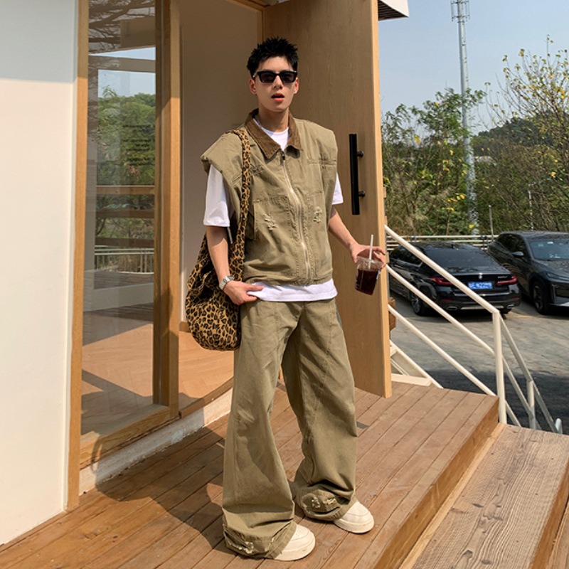 Mens Fashion Summer - Американский модный бренд: Ретро джинсовая куртка,