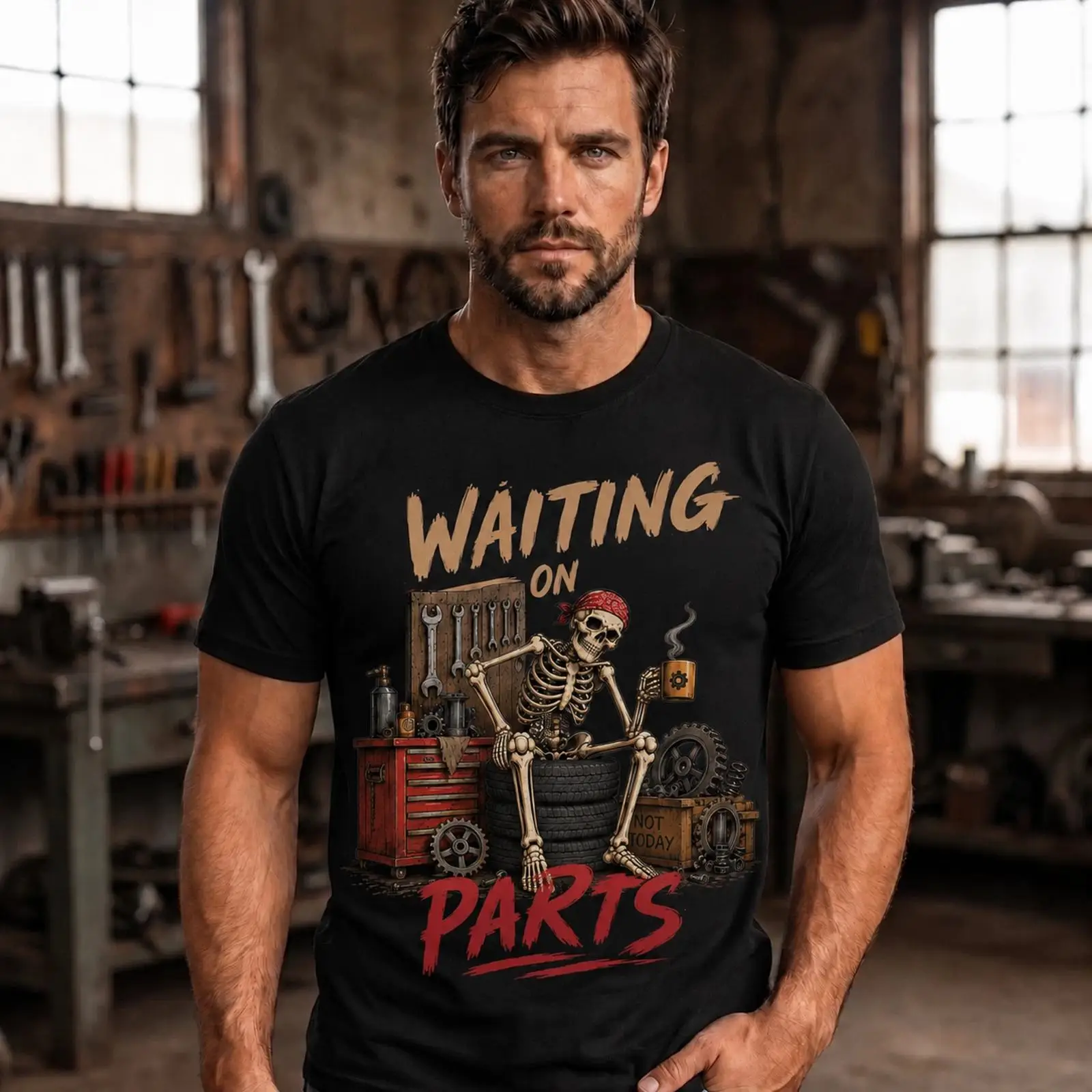 Men'S Fashion Garage - В ожидании запчастей. Забавный гаражный юмор.