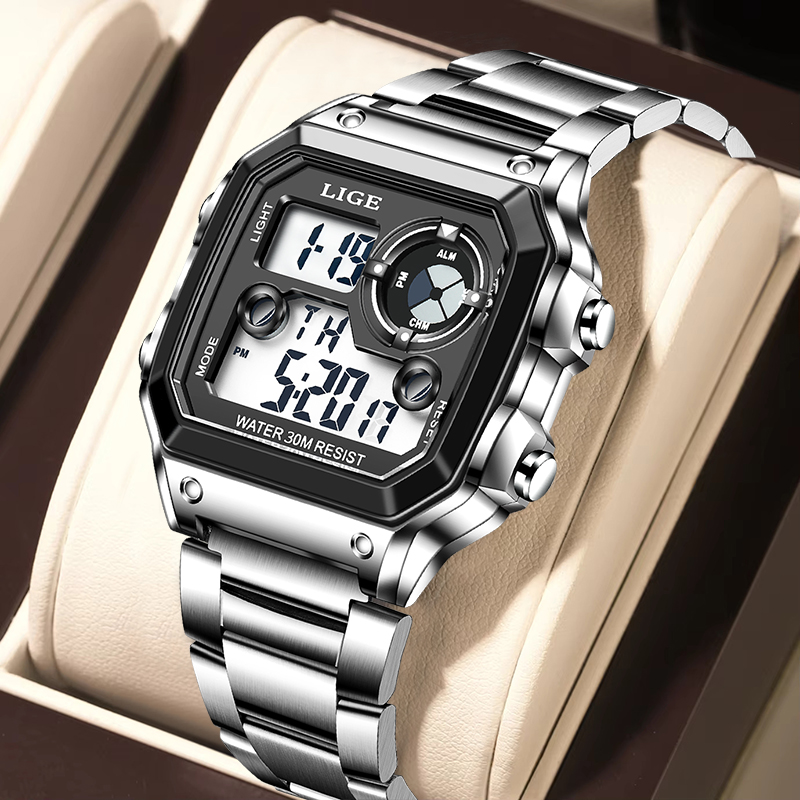 Fashion Mens Watches - Мужские часы LIGE: модные, повседневные, электронные,