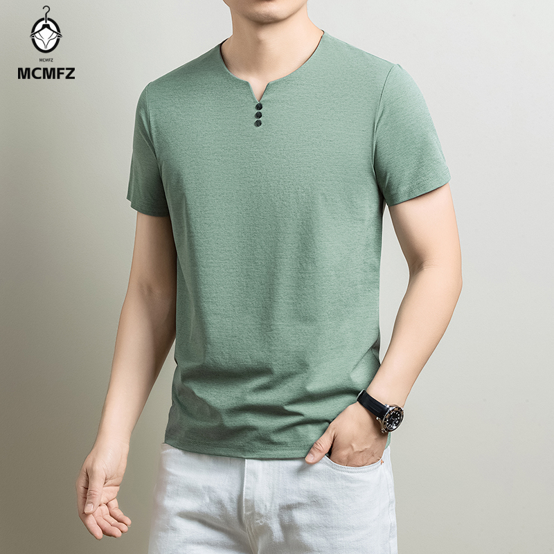 Men'S Fashion Trends 2025 - Мужская базовая футболка-хенли из комфортной хлопковой