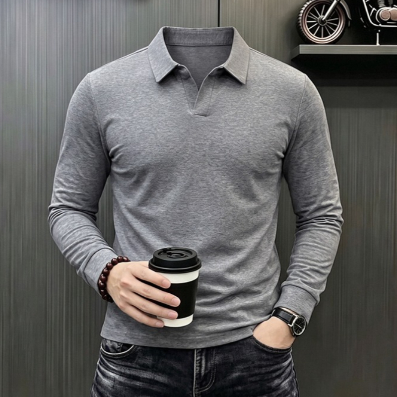 Men'S Fashion Trends 2025 - Мужская деловая повседневная футболка с длинным