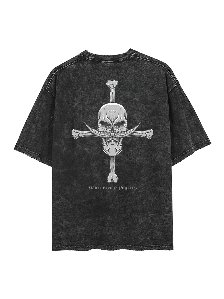 Men'S Fashion Oversized T Shirt - Цельная винтажная двусторонняя футболка с изображением