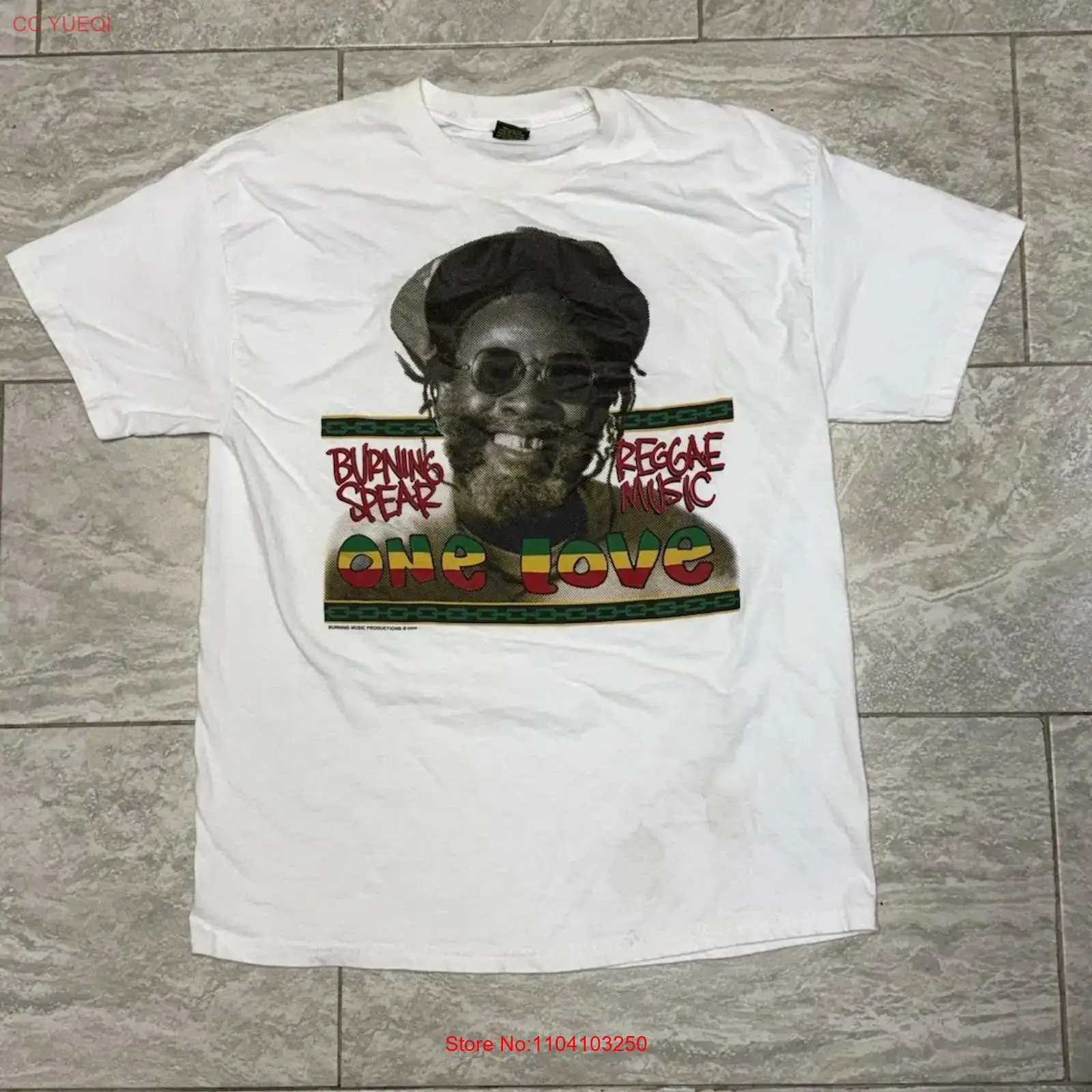 Xl Men'S Fashion - Винтажная футболка Burning Spear 1996 года,