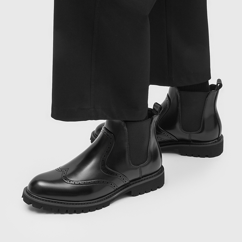 Men'S Fashion For Wedding - Мужские модные свадебные ботинки челси, черные