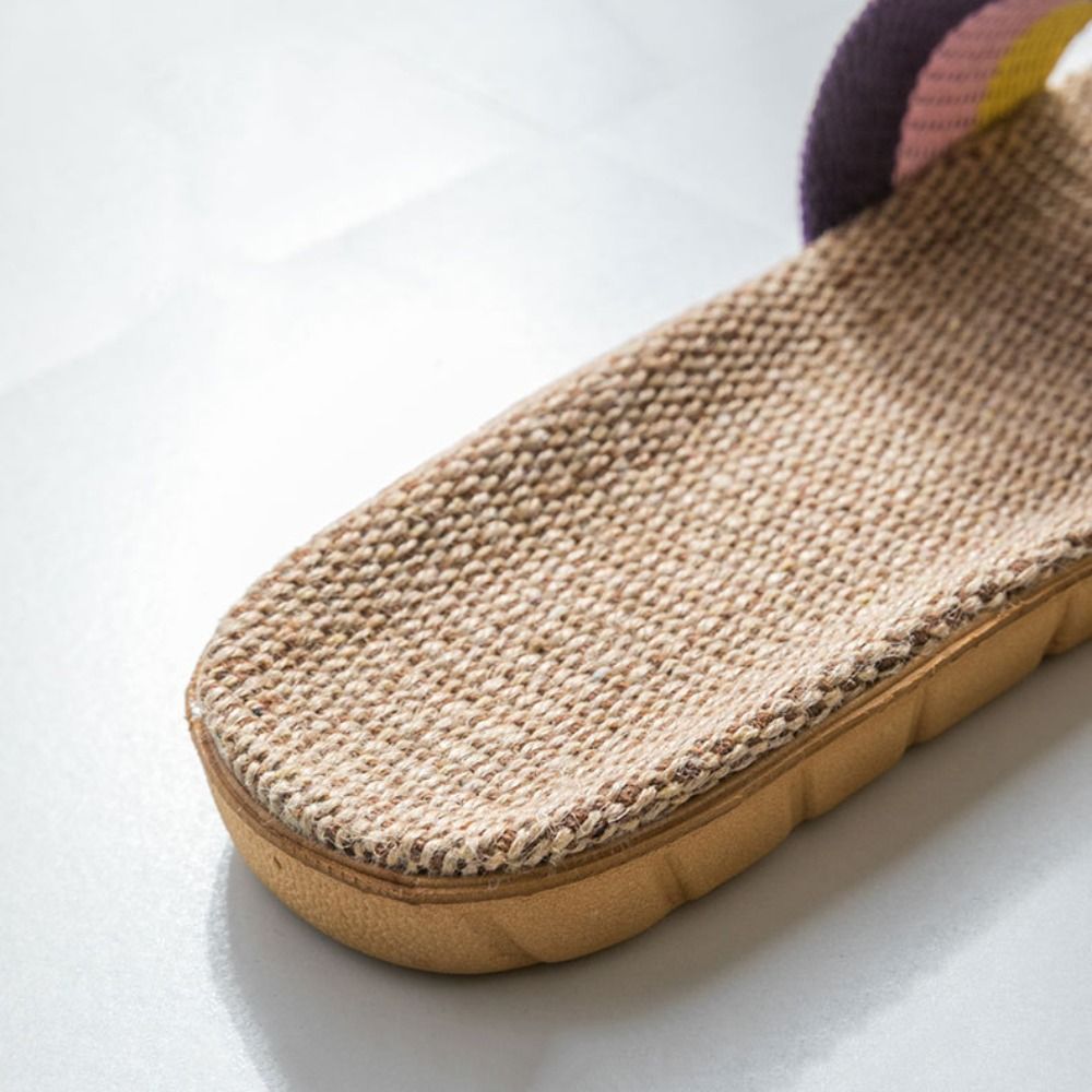 Mens Fashion Sandals - Модные этнические льняные тапочки-слайды из фланели,