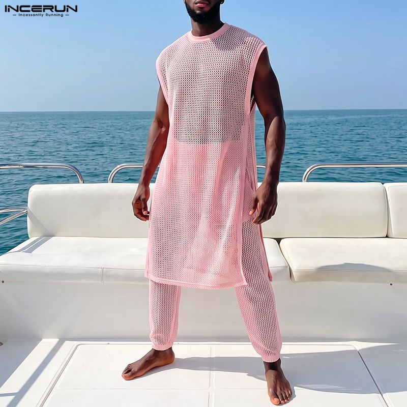 Мужской комплект INCERUN: Сетч – обзор и цена Mens Fashion Summer