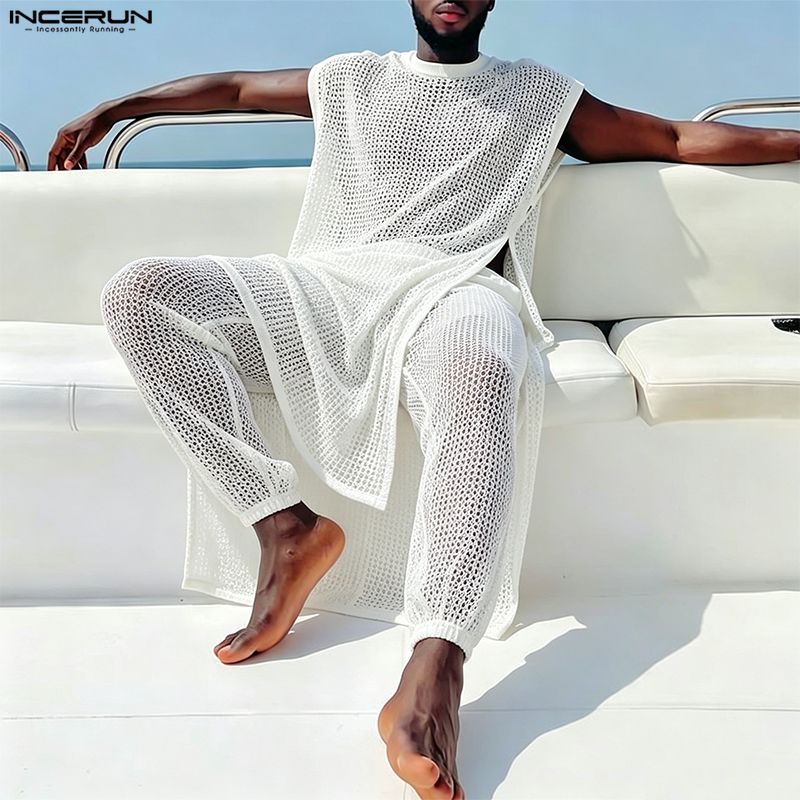 Мужской комплект INCERUN: Сетч – обзор и цена Mens Fashion Summer