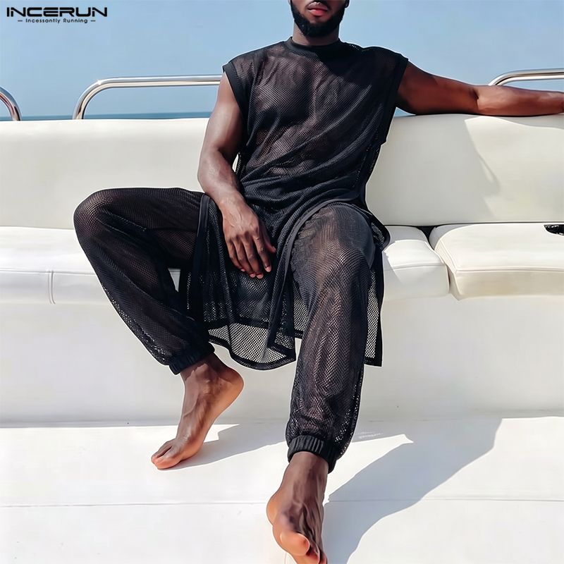 Мужской комплект INCERUN: Сетч – обзор и цена Mens Fashion Summer