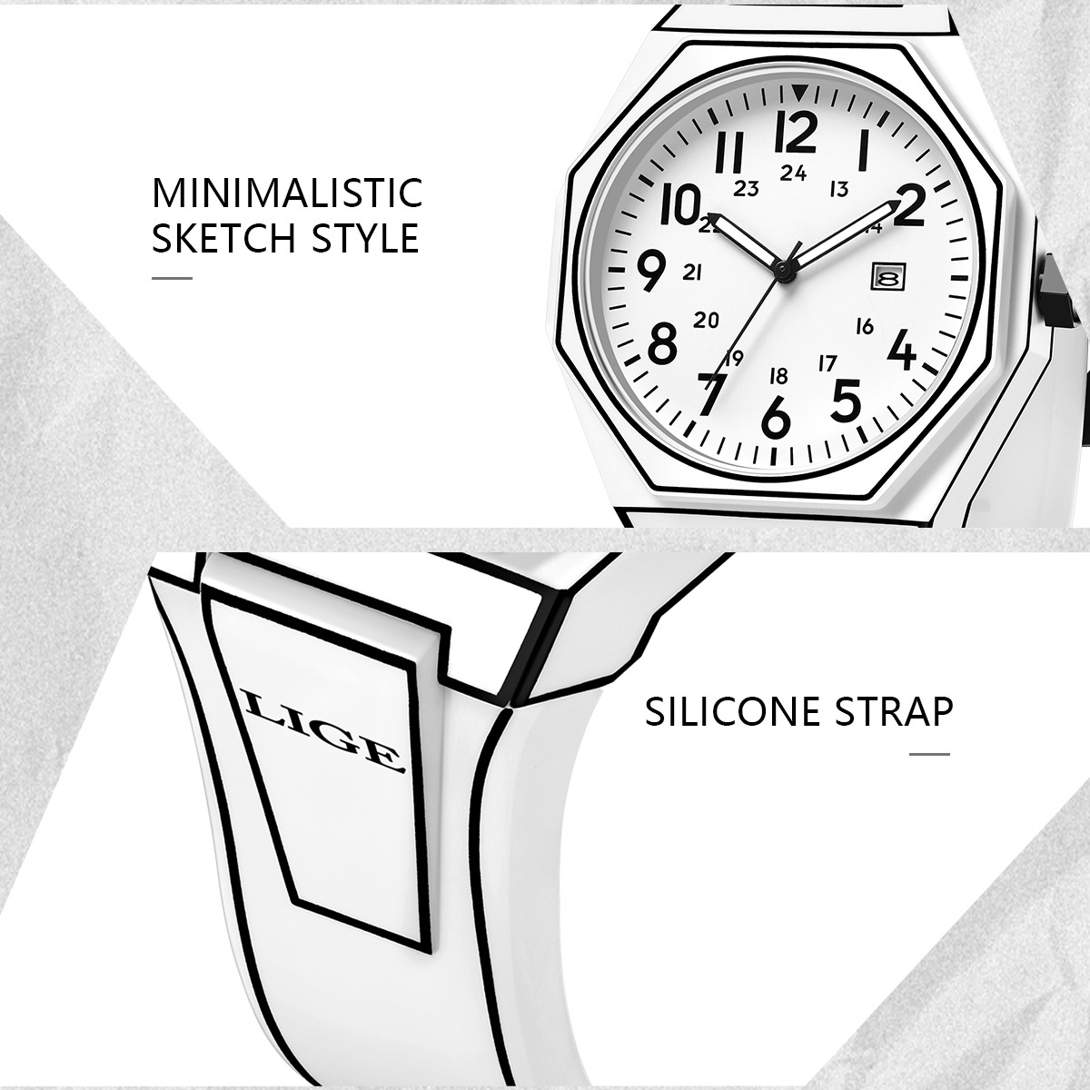LIGE новые мужские часы в стил – обзор и цена Fashion Mens Watches