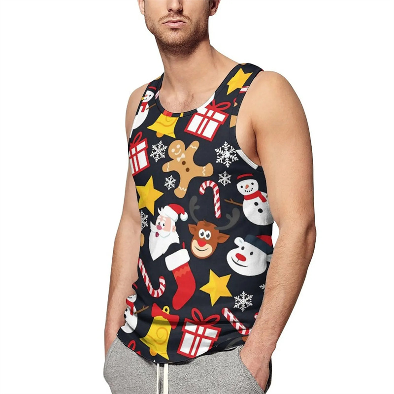Майка мужская летняя с 3D-прин – обзор и цена Mens Xmas Fashion
