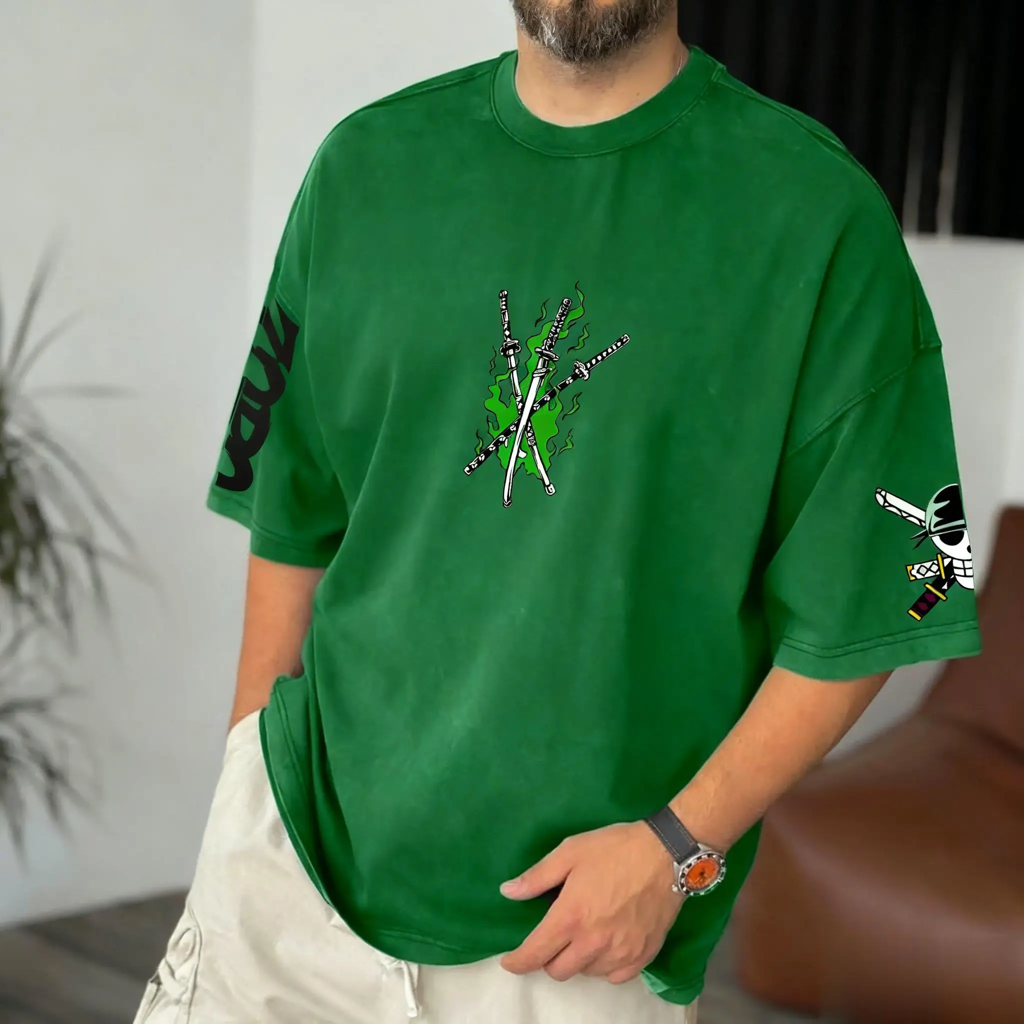 Летняя цельная футболка с рису – обзор и цена Men'S Fashion Oversized T Shirt